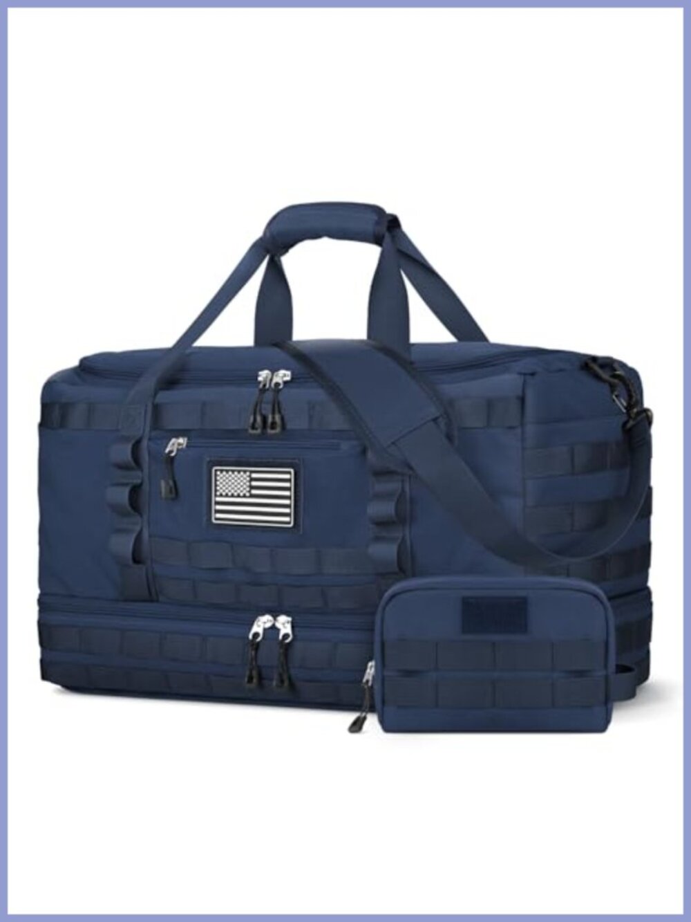 Canvas Military Travel Duffel Bag Carry On Weekender with Toiletry Bag